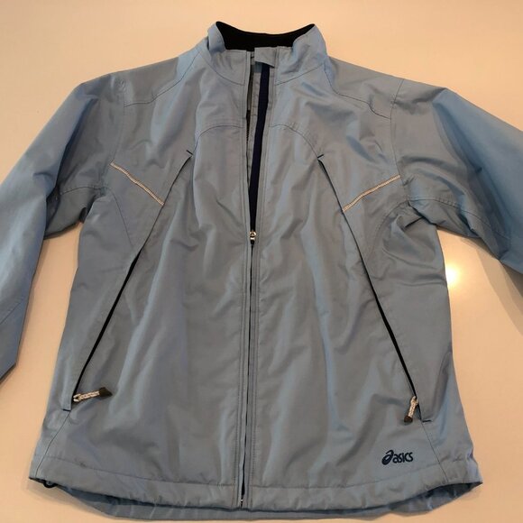 Asics Semi-Fitted Activewear Running/Hiking/Biking Zip Jacket Baby Blue Sz M - Picture 14 of 14